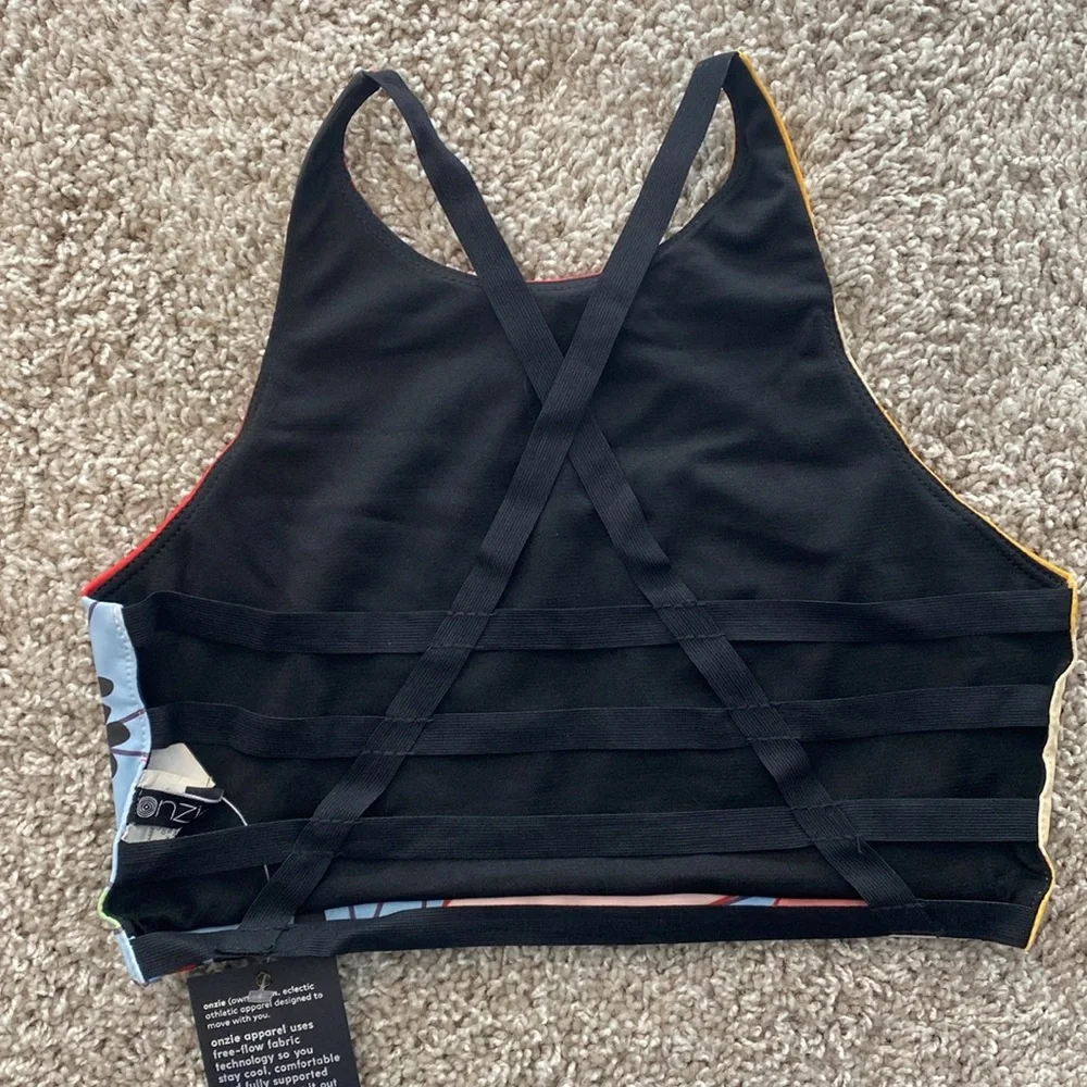 Onzie Flow Yoga High Neck Graphic Bra. BNWT - Picture 7 of 12